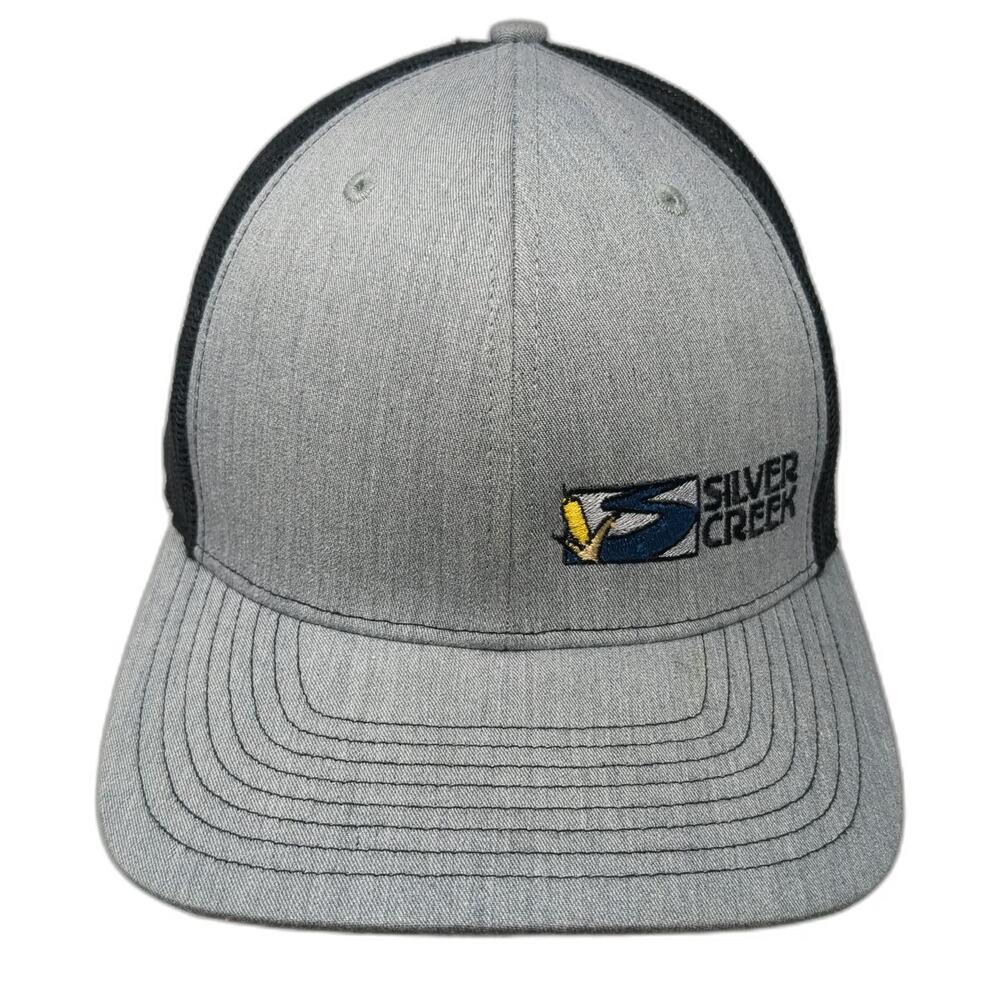 Richardson Trucker Hat Gray One Size Mesh Back Snapback Silver Creek Logo